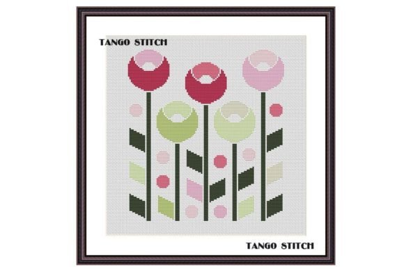 Abstract Spring Flowers Cross Stitch Art Review for Apparel Projects
