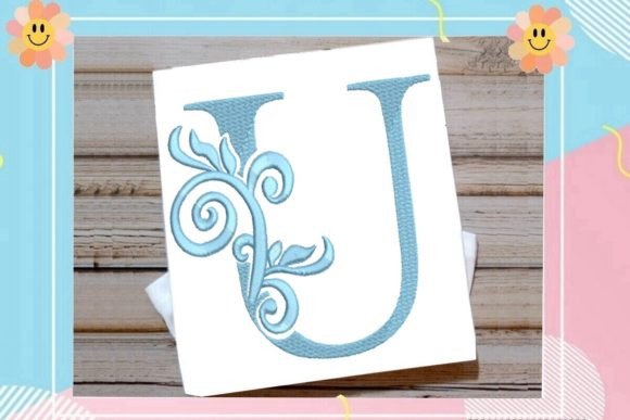 Beautiful Letter U Monogram: A Stylish Embroidery Design for Small Business Branding