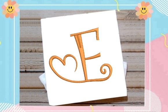 Beautiful Monogram E Letter Heart Embroidery Design Review