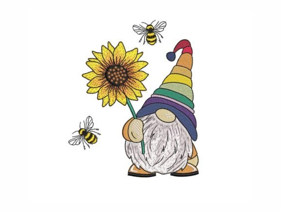 Bee Rainbow Gnome Embroidery Design Review