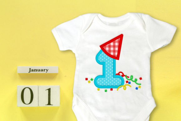 Birthday or New Year 1 with Party Hat Embroidery Design Review