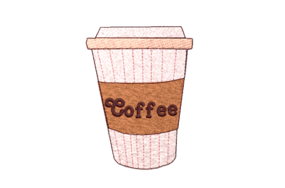 Coffee to Go Cup Labelled: A Bright Embroidery Design for Personalized Gifts