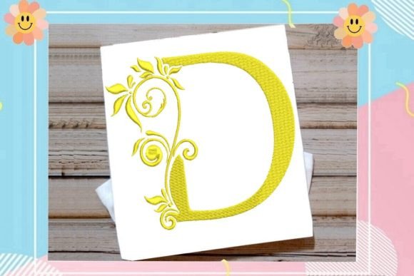 D Beautiful Monogram Letter: A Sweet and Modern Embroidery Design for Personalized Gifts