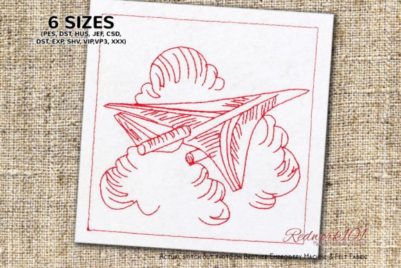 Future Aircraft Design Redwork for Small Business Merch