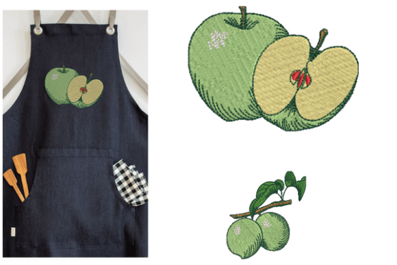 Green Apple Embroidery Design Review for Small Business Merch
