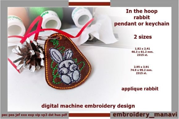 In the Hoop Rabbit Pendant or Keychain: A Design Review for Boutique Sweatshirts