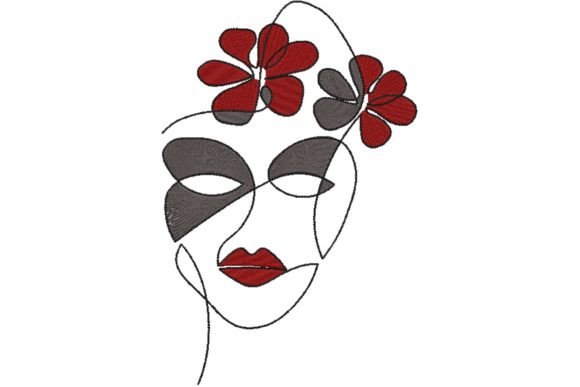 Minimalist Line Art Woman Face Embroidery Design Review