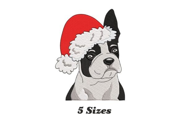 Santa Hat Boston Terrier Dog Christmas Review for Apparel Projects