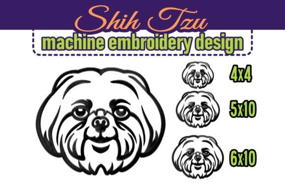 Shih Tzu Face Portrait Embroidery Design Review